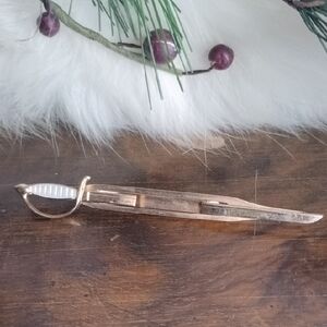 Swank Gold Tone Sword Tie Clip